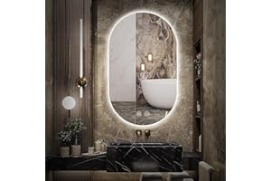 Niccy Oval LED Bathroom Vanity Mirror, 40x24inch Frameless Backlit Mirror with Light, Smart Anti-Fog Mirror with Memory Function Dimmable Lighted Mirror