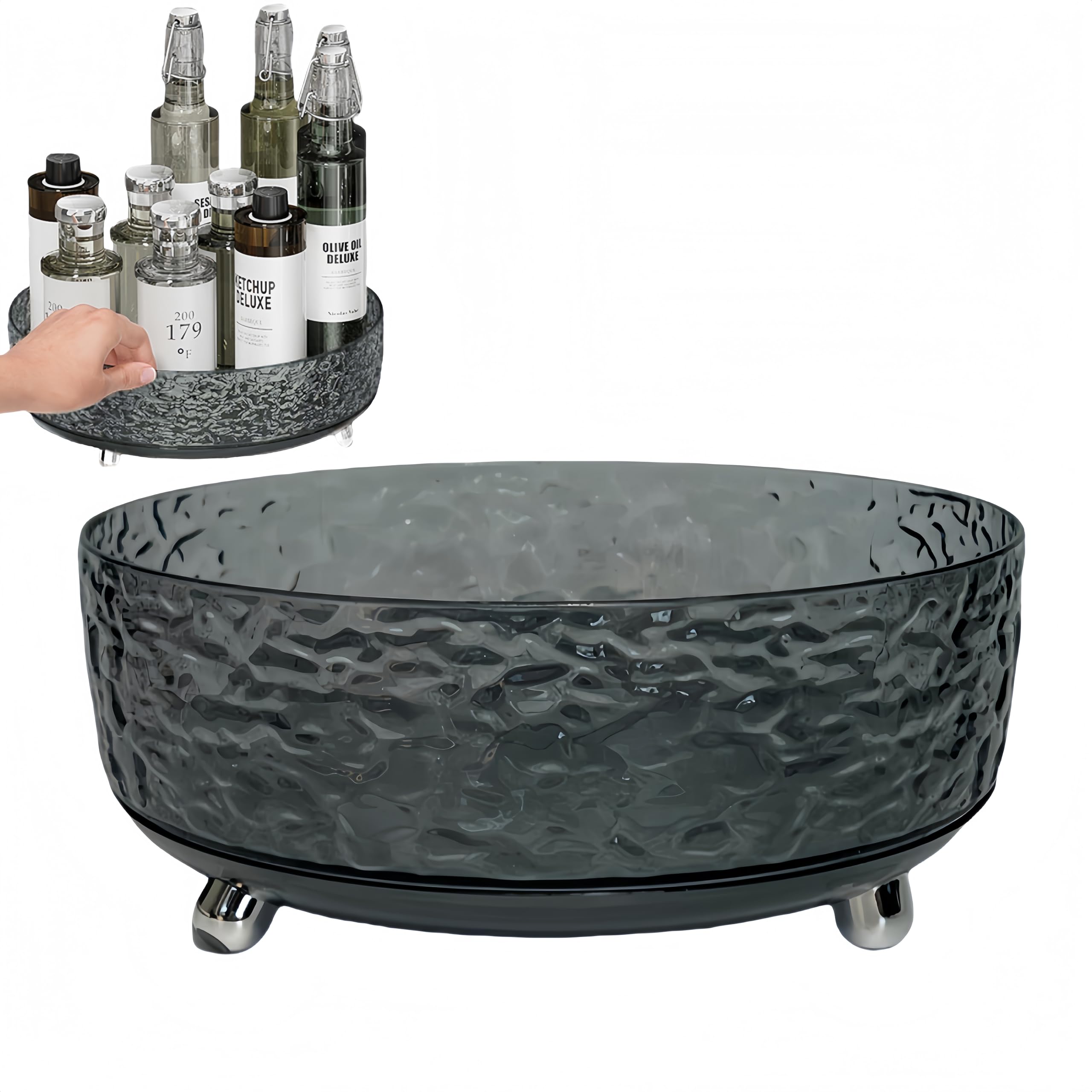 Photo 1 of Premium Lazy Susan Organizer,9 inch Turntable Organizer for Bathroom, Kitchen, Vanity, Countertop, Table Top, Cabinet, Pantry and Frige, Perfume, Skin Care, Makeup, Spice Organizer, 360° Rotating