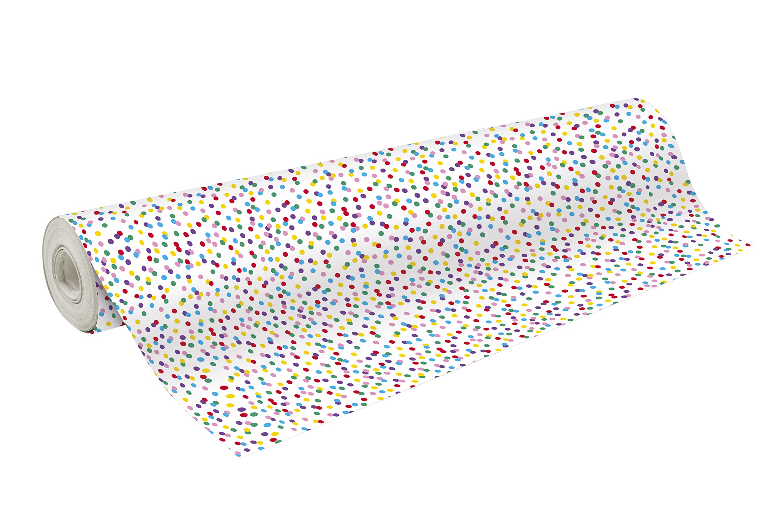 Clairefontaine 211942C - One Roll Of Gift Paper - Alliance 60g - Dimensions : 50x0,70m - Design : Multicoloured Dots, White - Gift Wrapping, Special Length
