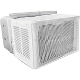U-shaped Window Air Conditioner Cover, AC Net Vent Screen With Top Cover | Outdoor PVC Cover 19.6"x12.6"x11.8" for 8000 10000 12000 BTU, Rain-Proof Dust-Proof Leaf Grard Bird Cover, White