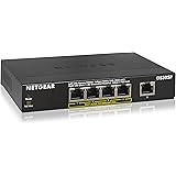 NETGEAR 5-Port Gigabit Ethernet Unmanaged Switch, Desktop, 55.5W 4xPoE, Sturdy Metal, Fanless, Plug-and-Play (GS305P)