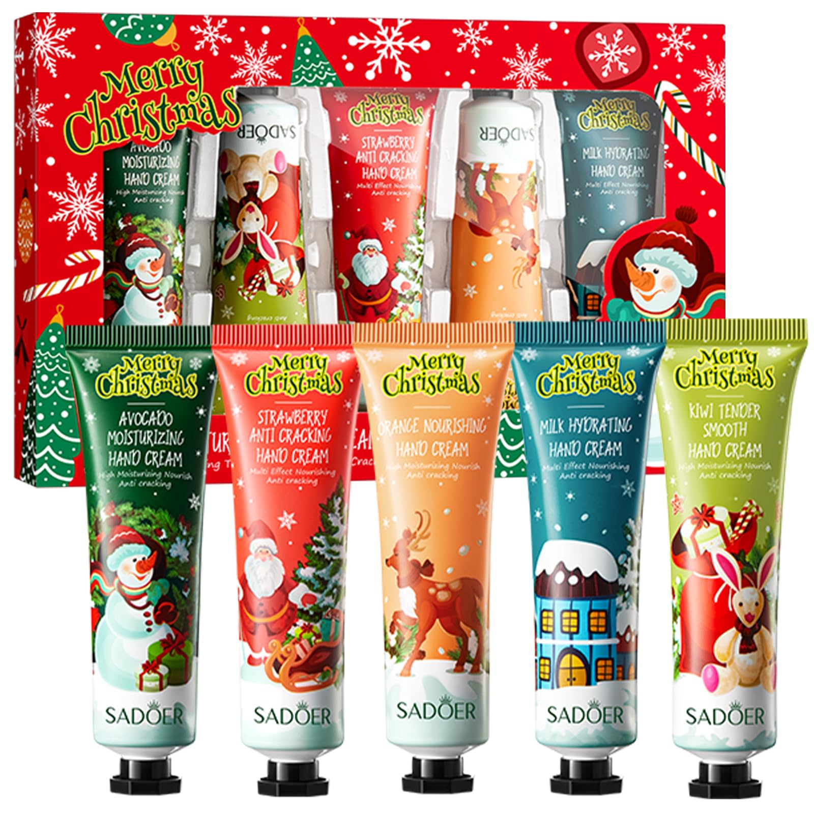 Hand Cream, Christmas Hand Cream Gift Sets, Enriched with Shea Butter, Deeply Hydrating & Nourishing Non-Greasy Natural Aloe And Vitamin E For Women Perfect Gifts