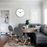 jomparis 12 inch Modern Wall Clock Silent Battery Operated Quartz Black view 6