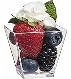 Zappy Elegant Square Mini Cube 2oz Clear Tasting Sample Shot Glasses 40 Ct Dessert Cups