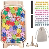 45Pcs Magnetic Reward Jar for Kids Large 9.8" Smile Star Jars Reward System | with Colorful DIY Name Stickers Magnetic Reward for Kids Home Personal Behavior School Classroom Incentives Potty Training