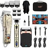 Hair Clippers Set for Men, Hair Clipper Trimmer with LED Display, Professional Cordless Hair Clipper Shaver Beard Trimmer, Hair Cutting Machine for Men, Holiday Gift for Him Father's Day Gift
