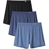 DAVID ARCHY Men's Boxer Shorts Bamboo Rayon Breathable & Cool Boxer for Men Loose Fit Men's Underwear with Fly 3 or 5 Pack