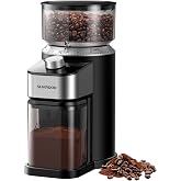 SHARDOR Electric Burr Coffee Grinder, 40 Grind Settings, Black | Adjustable 50-Sec Timer, One-Touch Operation, for Home Use, Grind for Drip, Pour-over, or French Press