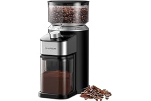 SHARDOR Electric Burr Coffee Bean Grinder for Home Use, 40 Grind Settings with 50-Second Adjustable Timer, One-Touch Espresso Grinder, Black
