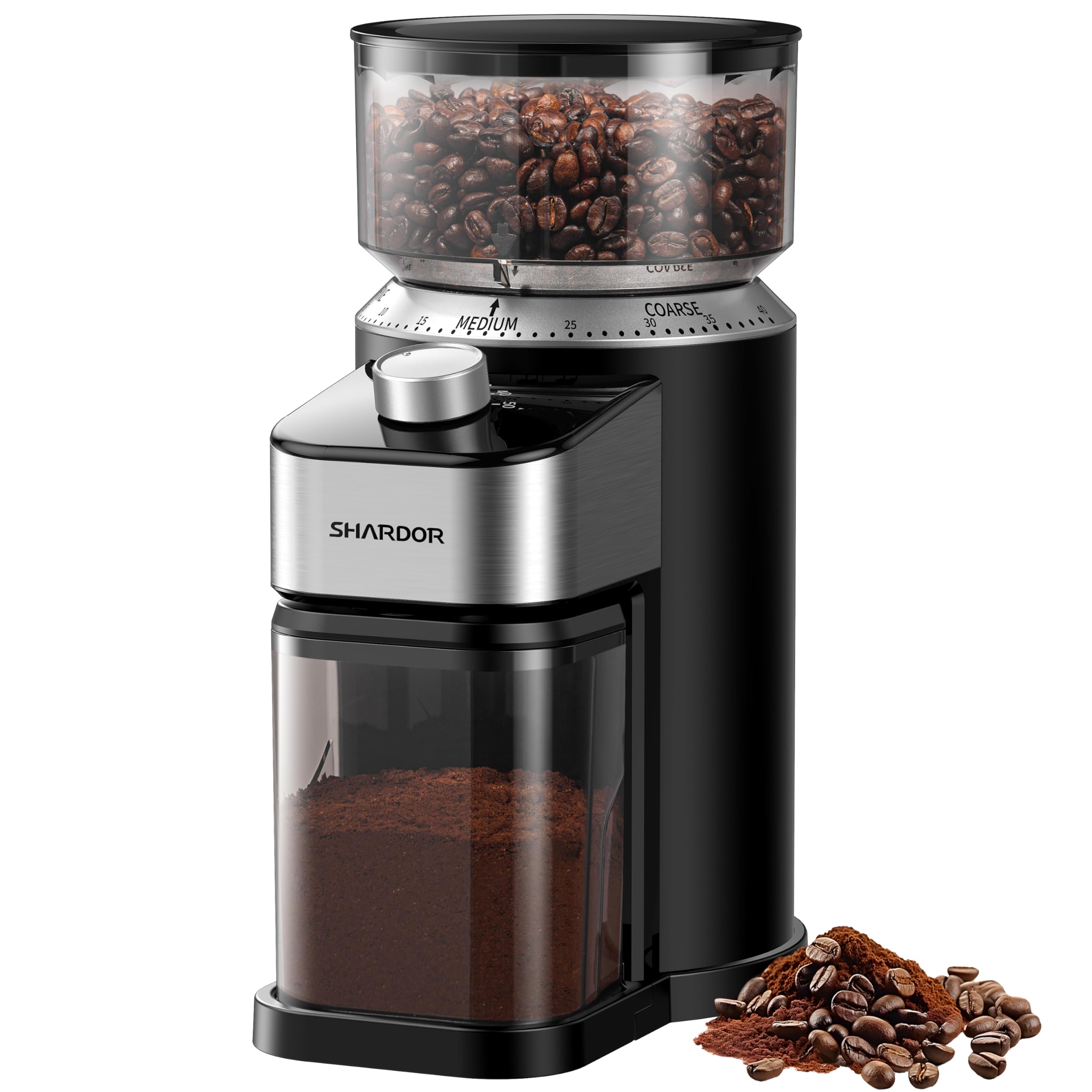 Photo 1 of *FOR PARTS* SHARDOR Electric Burr Coffee Bean Grinder for Home Use, 40 Grind Settings with 50-Second Adjustable Timer, One-Touch Espresso Grinder, Black