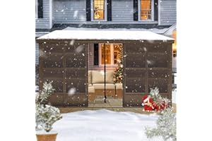 Domi 10x12FT Wall Mounted Sunroom, Against Wall Solarium with Galvanized Steel Sloping Roof, Detachable PVC Screen, Lockable 