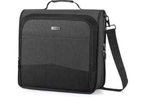 MoKo Zipper Binder with Multi-Pocket, 3 Inch 3 Ring Zipper Binder, 600 Sheet Capacity 6 Tab Expanding File Folder Multi-Pocket Zip Up Binders with Shoulder Strap & Handle for Middle School, Black