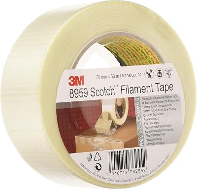 Scotch Bi-Directional Filament Tape Heavy Duty 50 mm x 50 m Translucent