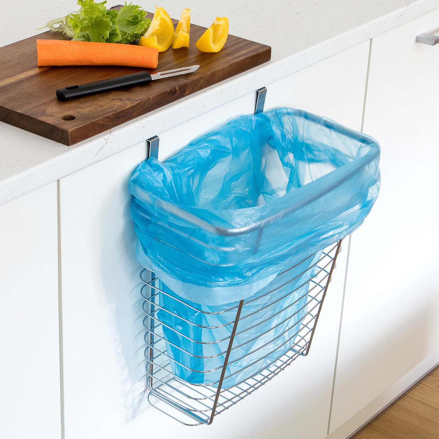 Tatkraft TOP Chromed Steel Bin for Kitchen Cupboard Over Door Bin 10L
