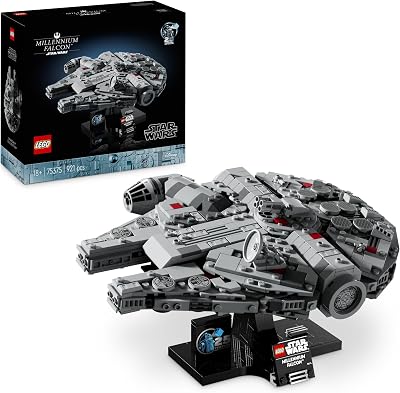 LEGO Star Wars 75375 Millennium Falcon Collectible Starship Set for Adults