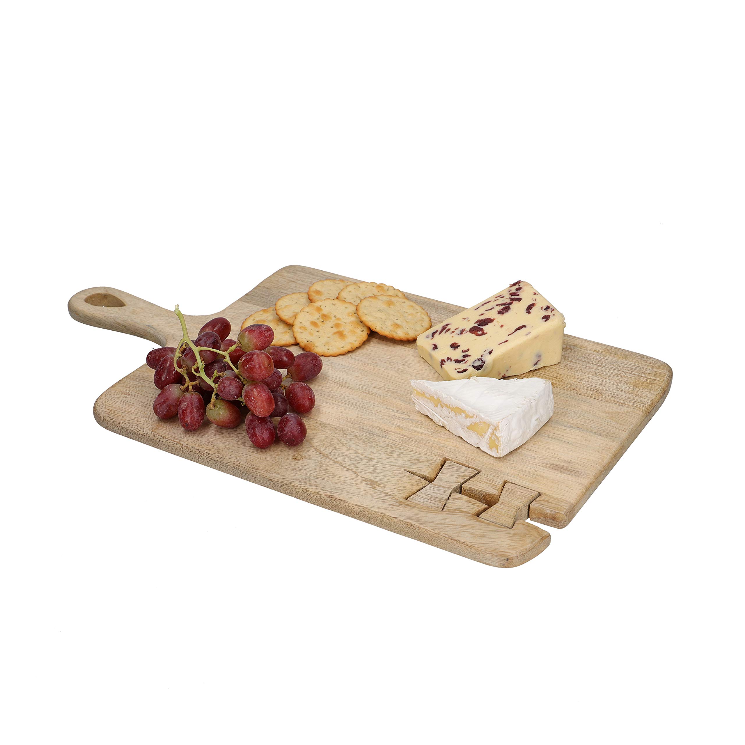 KitchenCraft Serenity Chopping and Serving Board with Wabi Sabi Design, Mango Wood, Brown, 27.5 x 5 cm