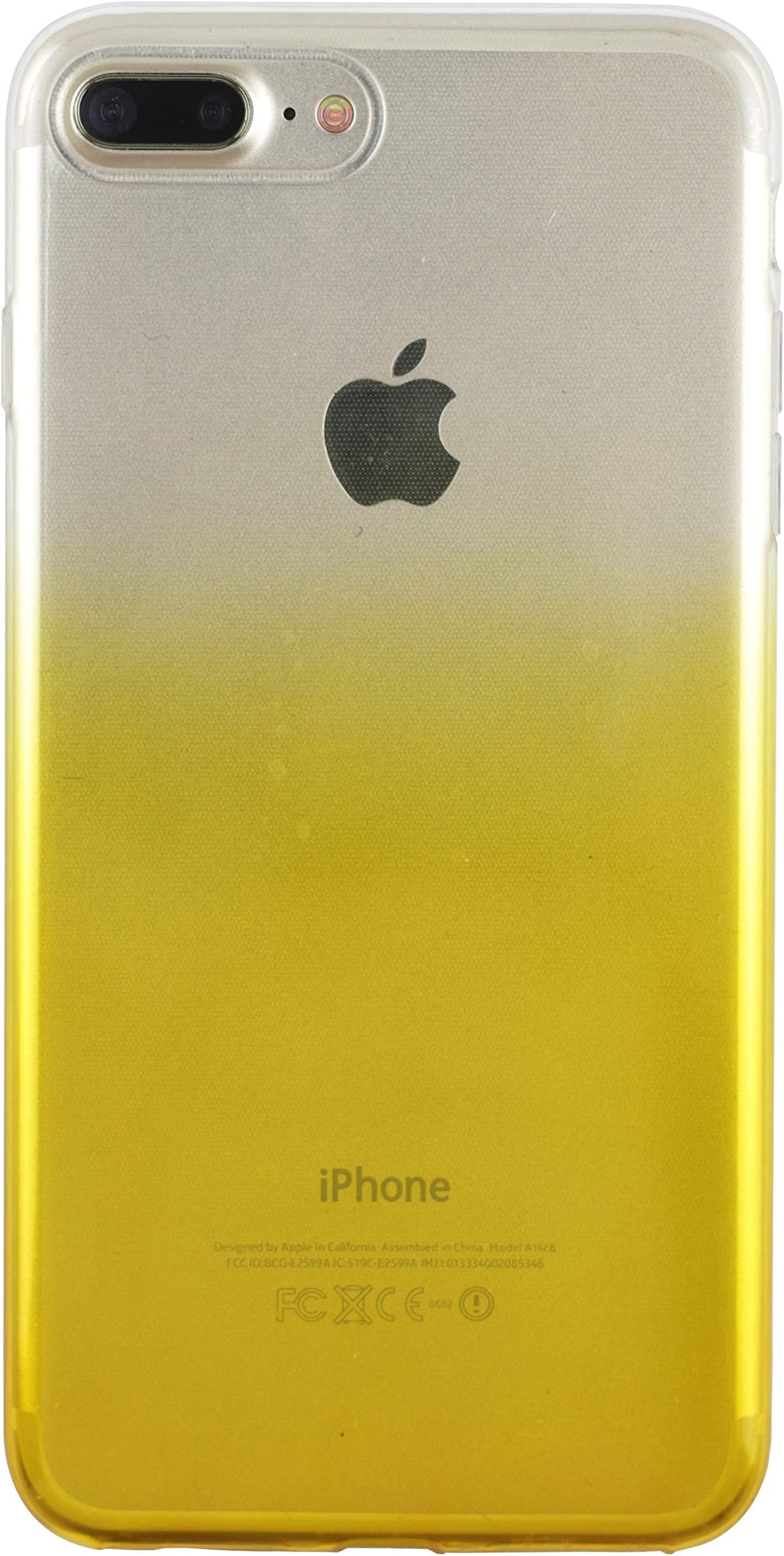 Nsiucion iPhone 8 Plus Case iPhone 7 Plus Case, Anti-Scratch Ultra Slim Clear Flexible TPU Gel Protective Cover Skin Case for iPhone 8 Plus iPhone 7 Plus (Yellow)