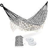 ROOITY Portable Hammock with Tassel,2 Person,Brazilian Tree Hammocks with Carry Bag for Bedroom,Garden,Backyard,Patio,Outdoor