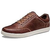 Jousen Men's Sneakers Leather Casual Shoes for Men Business Lace Up Dress Sneaker Mens Shoe