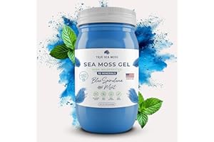 TrueSeaMoss Wildcrafted Irish Sea Moss Gel - Made with Dried Seaweed & Fresh Sea Vegetables, Seamoss, Antioxidant Supports Thyroid & Digestion - Made in USA (Blue Spirulina, Pack of 1)