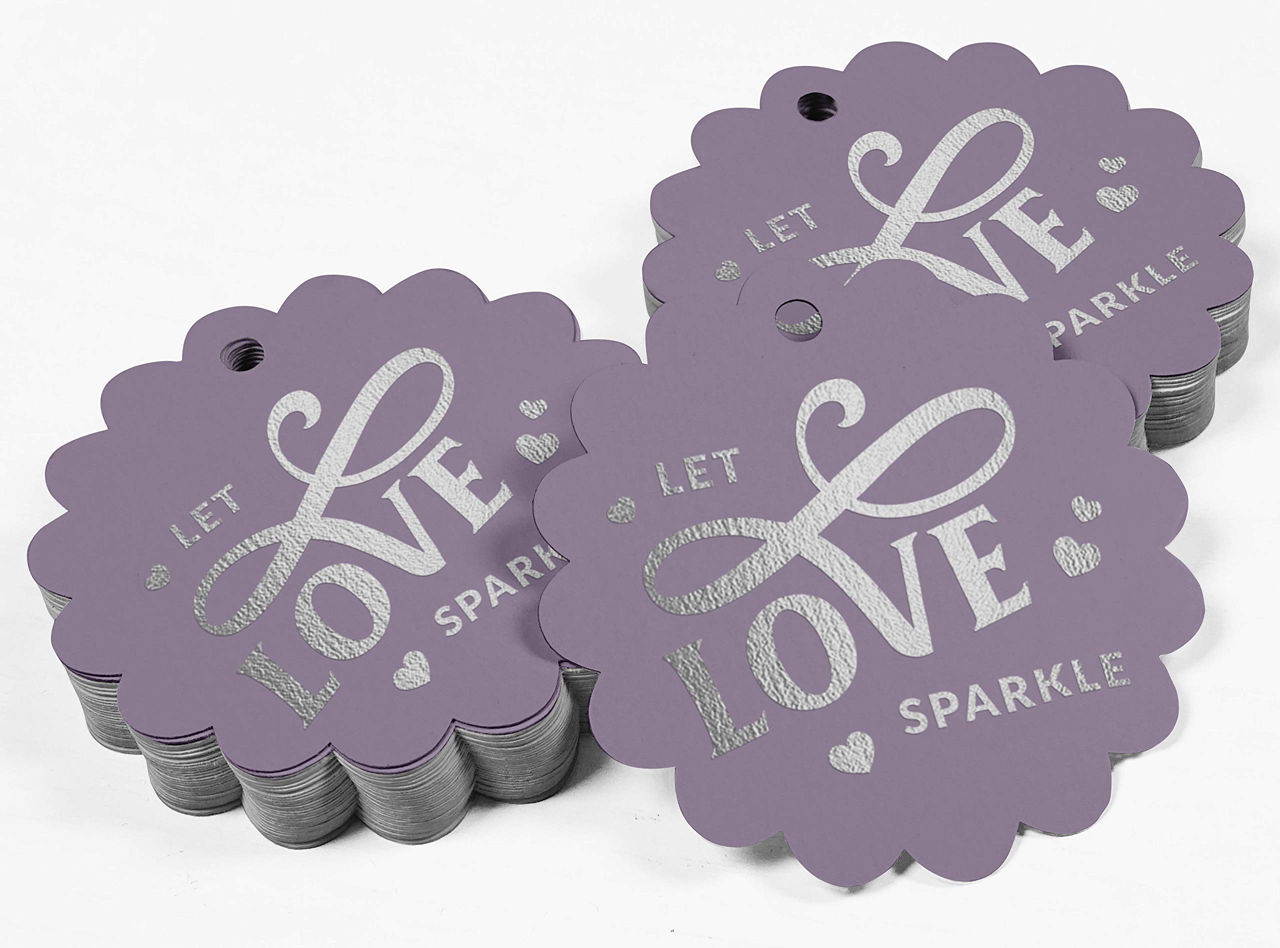 Inkdotpot Pack Of 50 Let Love Sparkle Wedding Favor Paper Tags Craft Real Silver Foil Hang Tags