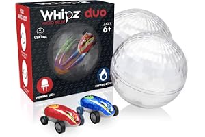 USA Toyz Whipz Duo Micro Racers Toy Cars for Kids - 2pk Mini Keychain, Glow in the Dark LED Fast Pocket Racers Fidget Toys, 2