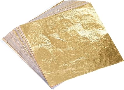 100 Fogli Foglia D Oro D Imitazione Per Arte Doratura Artigianale Decorazione 14 Per 14 Cm Amazon It Casa E Cucina