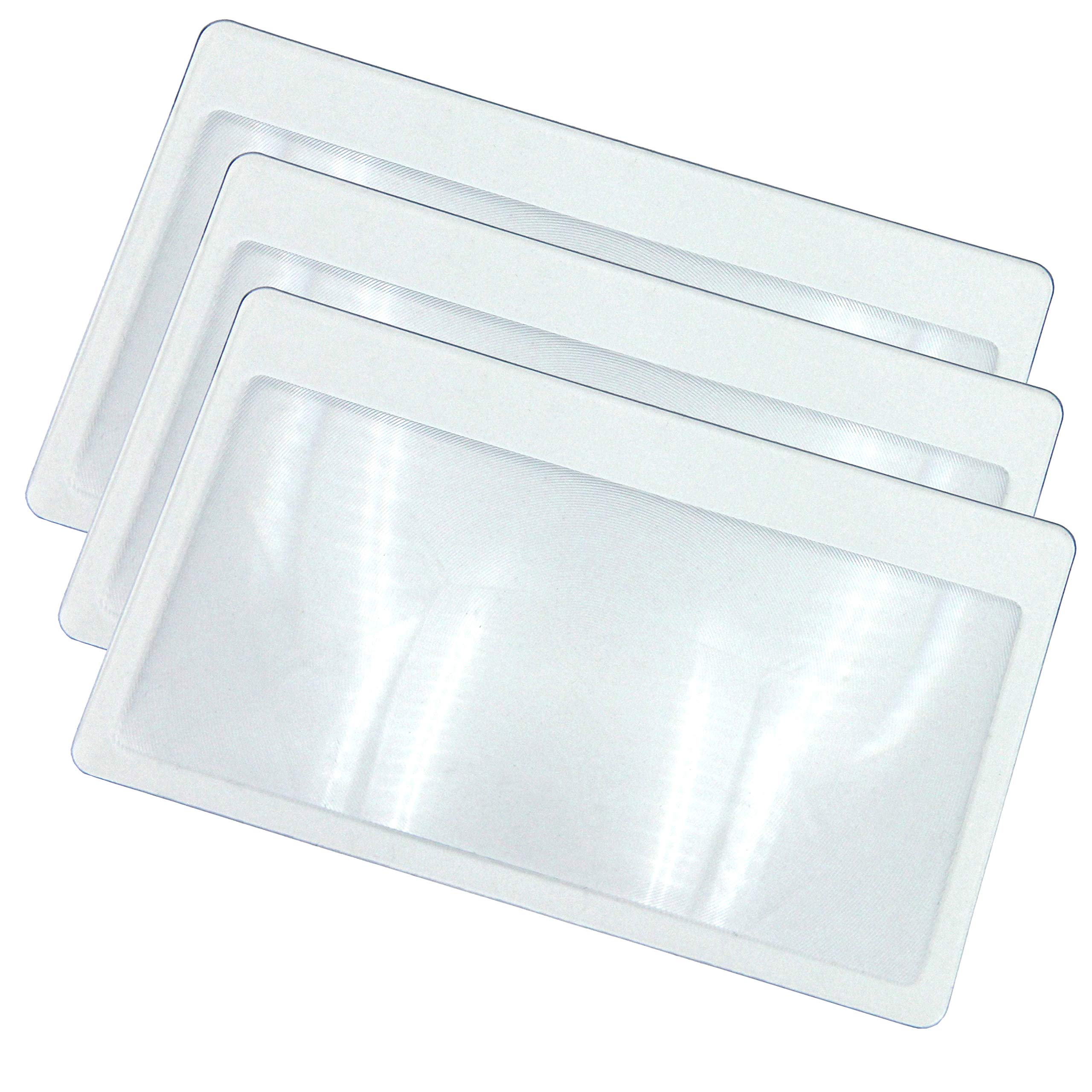 Thorani Pack Of Credit Card Size Pocket Magnifiers - Small Card Magnifier With 3X Magnification, Ultra Thin, Flexible And Shatterproof (Transparent, 3)