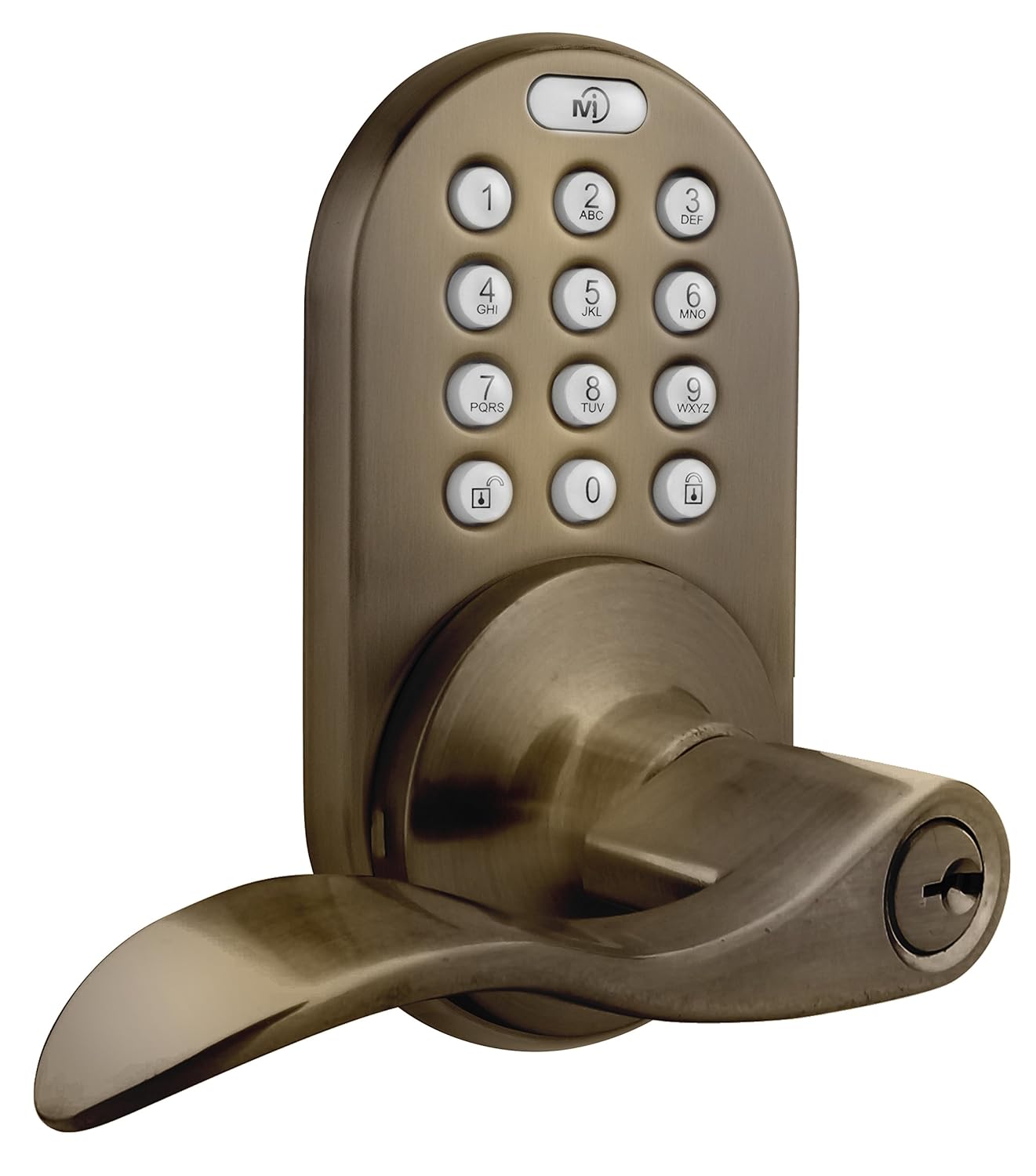 Satin Nickel MiLocks DKL02SN Electronic Keyless Entry Touchpad Lever