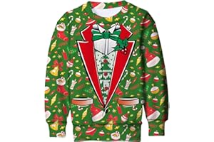 BFUSTYLE Boy Girl Ugly Christmas Sweatshirt Kids Fleece Cool Xmas Pullover 4-16 Years