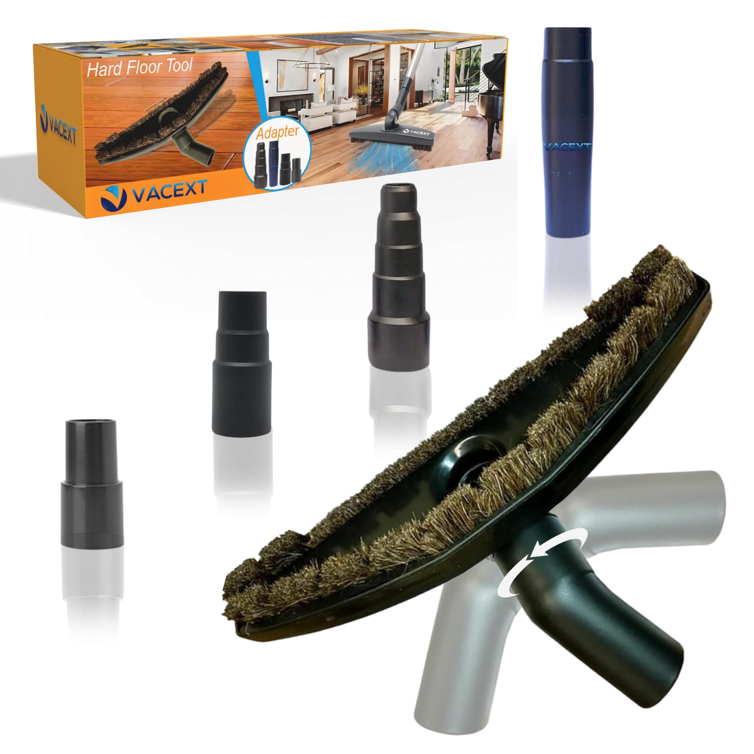 Photo 1 of Horsehair Hardfloor Attachment for Wood and Tile Floors plus Vacuum Hose Adapter Compatible with Most Vacuum Cleaners Vacuum Attachments Accessories- Small Shop Vac Adapter - Hardwood Floor Attachment