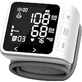 VivaGuard Wrist Blood Pressure Monitor for Home Use, LCD Backlit Dispaly BP Machine Automatic Digital Wrist Blood Pressure Cuff with Heartbeat Detector, 2 * 99 Memory, Carrying Case, 2 AAA Batteries