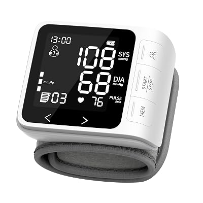 VivaGuard Wrist Blood Pressure Monitor, LCD Backlit Dispaly BP Machine Automatic Digital Portable Wrist Blood Pressure Cuff with Heartbeat Detector, 2 * 99 Memory, Carrying Case, 2 AAA Batteries