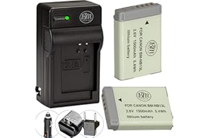 BM Premium 2-Pack of NB-13L Batteries and Charger Kit for Canon PowerShot SX740 HS, G1 X Mark III, G5 X, G5 X Mark II, G7 X, G7 X Mark II, G7 X Mark III, G9 X, G9 X Mark II, SX620 HS, SX720 HS Cameras