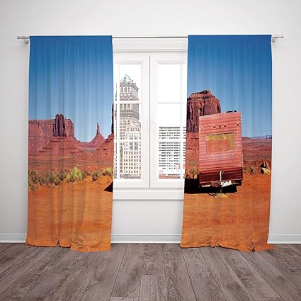 2 Panel Set Window Drapes Kitchen Curtains Primitive Country Decor