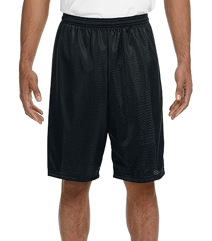 A4 Seven Inch Inseam Mesh Short, Large, Black at Amazon Men's