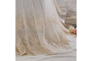 Brandream Boho Bohemian Girl Baby Nursery Lace Crib Bed Skirt Dust Ruffle - Solid Color Romantic Beige Cream Off White Farmhouse Chic 100% Cotton Ruffle Excellent Quality