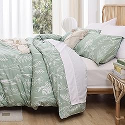 JANZAA Queen Comforter Set Sage Green Comforter