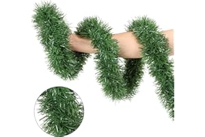 OLIXMLYA 50Ft Christmas Artificial Green Garland Green Christmas Greenery Garland Hanging Vines Greenery Garland for Home Xmas Tree Fireplace Indoor Outdoor Holiday Party Christmas Decor