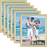 Icona Bay 8x10 Picture Frames, Gold, 6 Pack, Contemporary, Inspirations | These Icona Bay beautifully scalloped frames come with hanging hardware for versatile horizontal or vertical display.