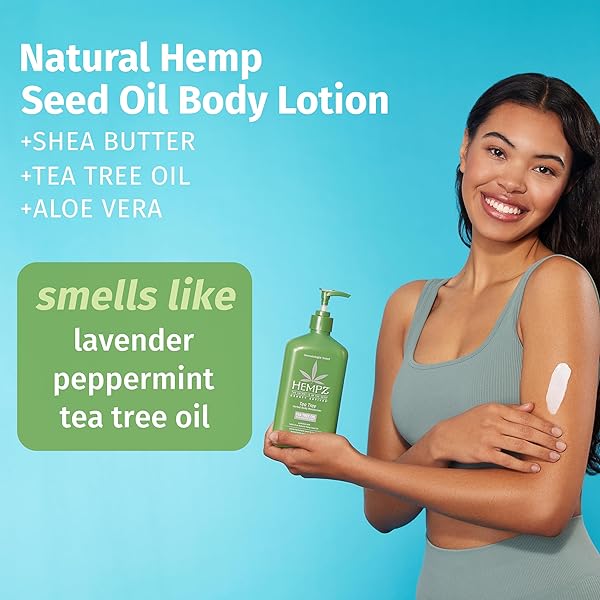 HEMPZ TEA TREE HERBAL BODY MOISTURIZER 17 OZ.