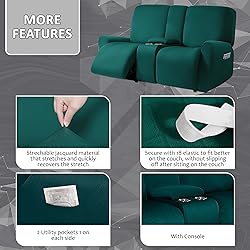 ULTICOR Squared Jacquard Design Reclining Loveseat