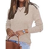 Ivicoer Womens Sweaters 2026 Trendy Long Sleeve Knit Pullover Light-Weight Crewneck Sweater Top S-XXL
