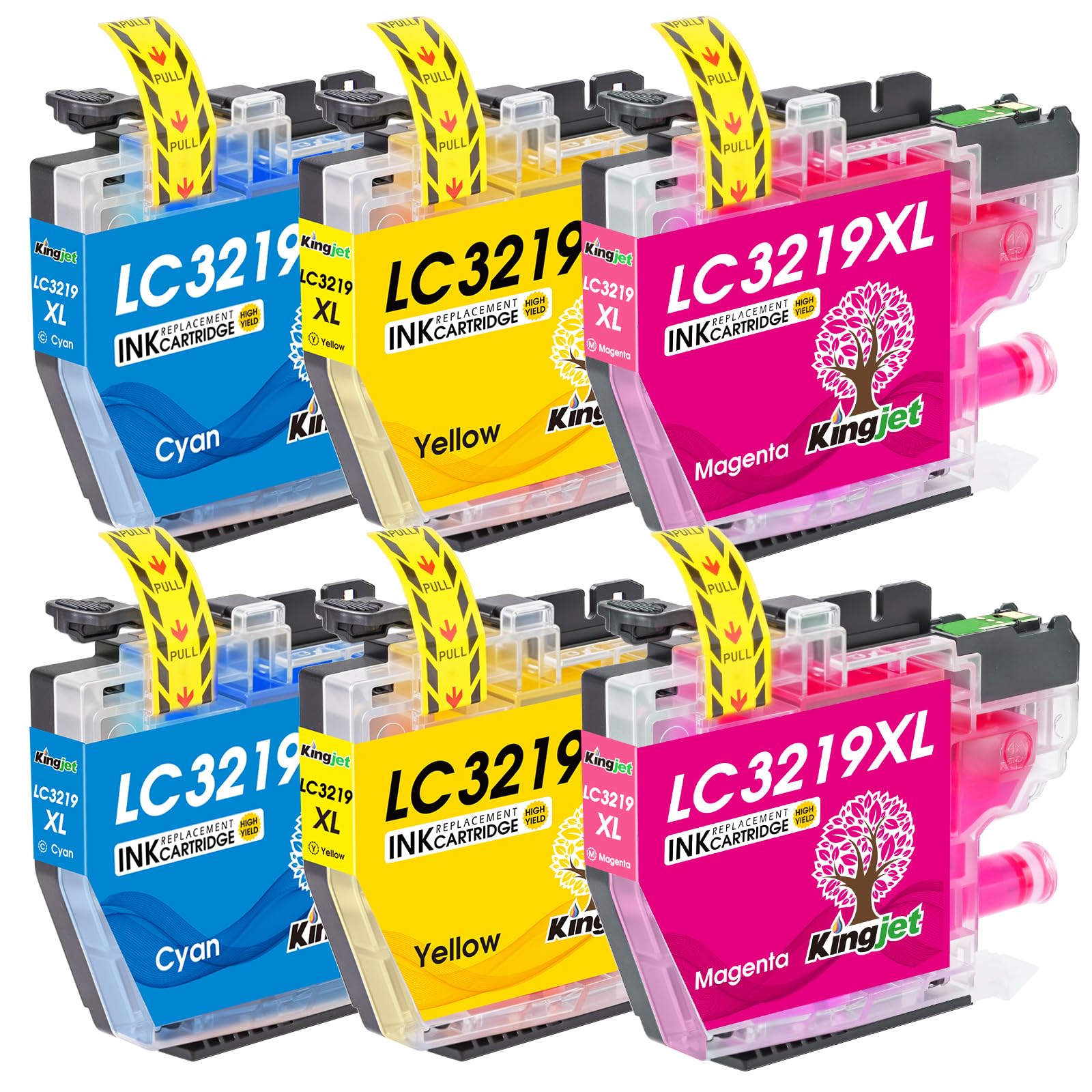 KINGJET LC3219XL Compatible Brother LC3219XL LC3219 LC3217 Ink Cartridges for Brother MFC-J5330DW MFC-J5335DW MFC-J5730DW MFC-J5930DW MFC-J6530DW MFC-J6930DW MFC-J6935DW(2 Cyan,2 Magenta,2 Yellow)