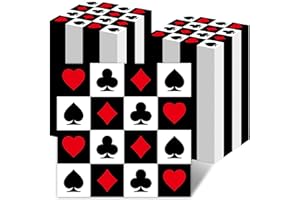 JAJAJUEGOS 200Pcs Casino Poker Card Party Napkins Las Vegas Theme Party Paper Napkins Casino Poker Disposable Party Napkins Set Texas Holdem Paper Luncheon Napkins Casino Poker Card Theme Party Supplies