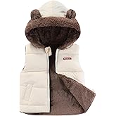 AIWUHE Toddler Boys Girls Hooded Puffer Vest Padded Warm Winter Jacket Sleeveless Bear ears Zipper Up Coat with pocket 1-7Y