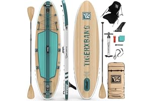 TIGERXBANG Paddle Board, 10.8' Stand Up Paddle Board with Premium Complete Inflatable SUP Accessories, Extra Wide Paddleboards for Adults & Kids-Pandora Collection