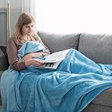 Moonlight20015 King Fleece Blanket 270x230 cm Soft Cozy 400 GSM Light Blue view 3