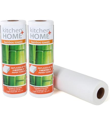 Ecozoi REUSABLE Bamboo Paper Towels - 4 Pack | Equivalent to 80 Regular Ecozoi REUSABLE Bamboo Paper Towels - 4 Pack | Equivalent to 80 Regular