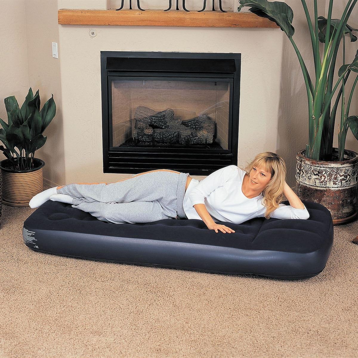 Bestway Inflatable Blow Up Flocked Guest Sleeping Airbed Single Double